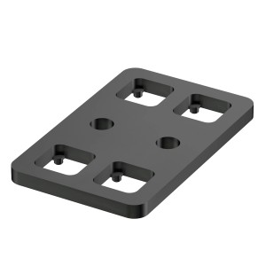 Schwarzes Befestigungs-Set für Terrassendielen-Rinne zum Schrauben.