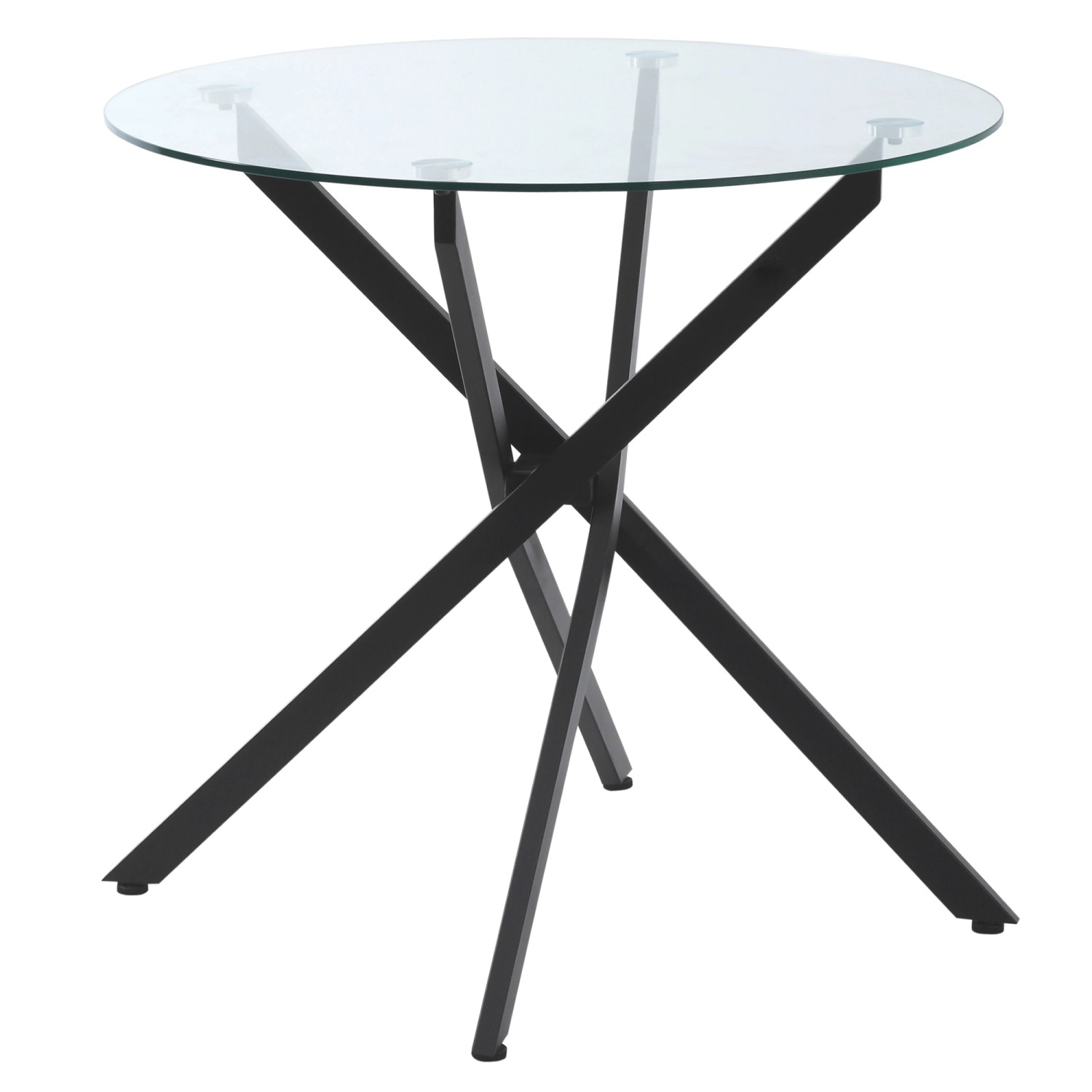 HOMCOM Beistelltisch mit Sicherheitsglas Runder Metall Schwarz 80 x 80 x 75 günstig online kaufen