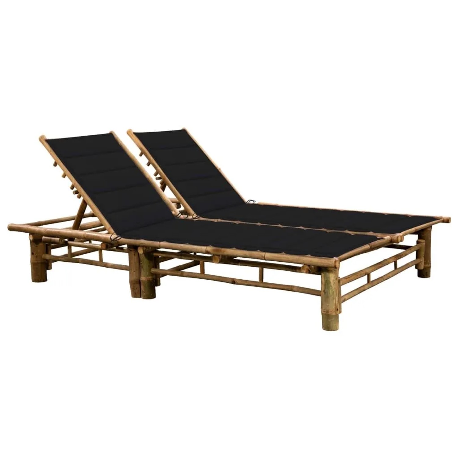 Furnicato Sonnenliege Bambus 200 X 130 X 24 87 Cm Schwarz
