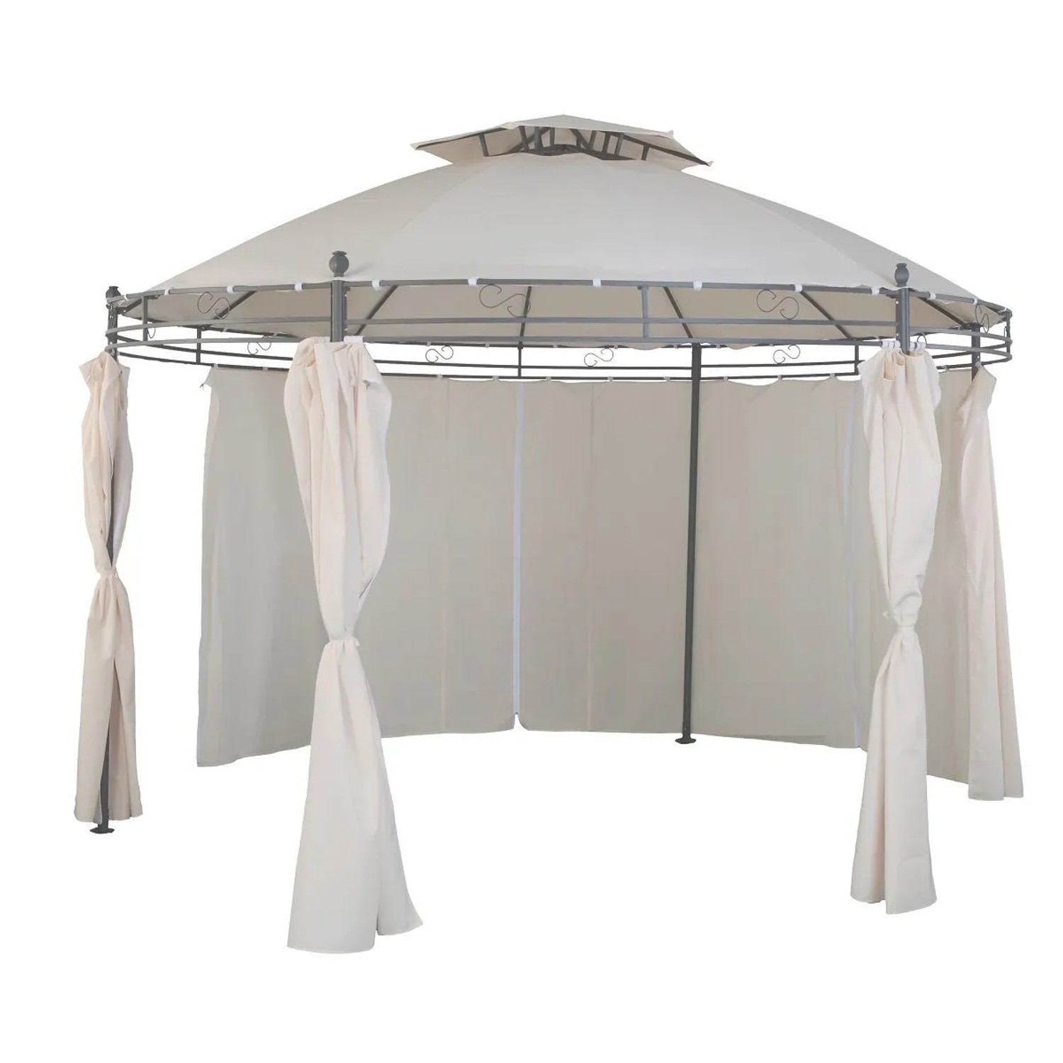 Lex Pavillon ⌀3,5 m Gartenpavillon Wasserdicht Inkl. Seitenteile Pergola Beige