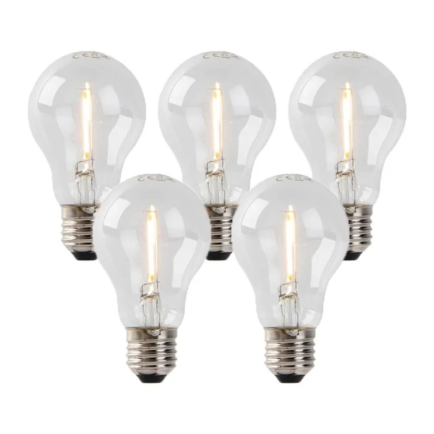 LUEDD 5er Set E27 LED Glühbirnen A60 1W 80,m 2200K