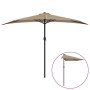 vidaXL Balkon-Sonnenschirm mit Alu-Mast Taupe 300x155 cm Halbrund 44594_3