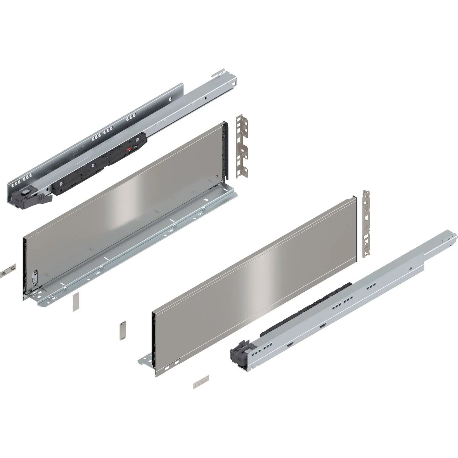 Blum Legrabox Pure Set Höhe C Tip-On Vollauszug 650 mm 70 kg Inox 1 Paar