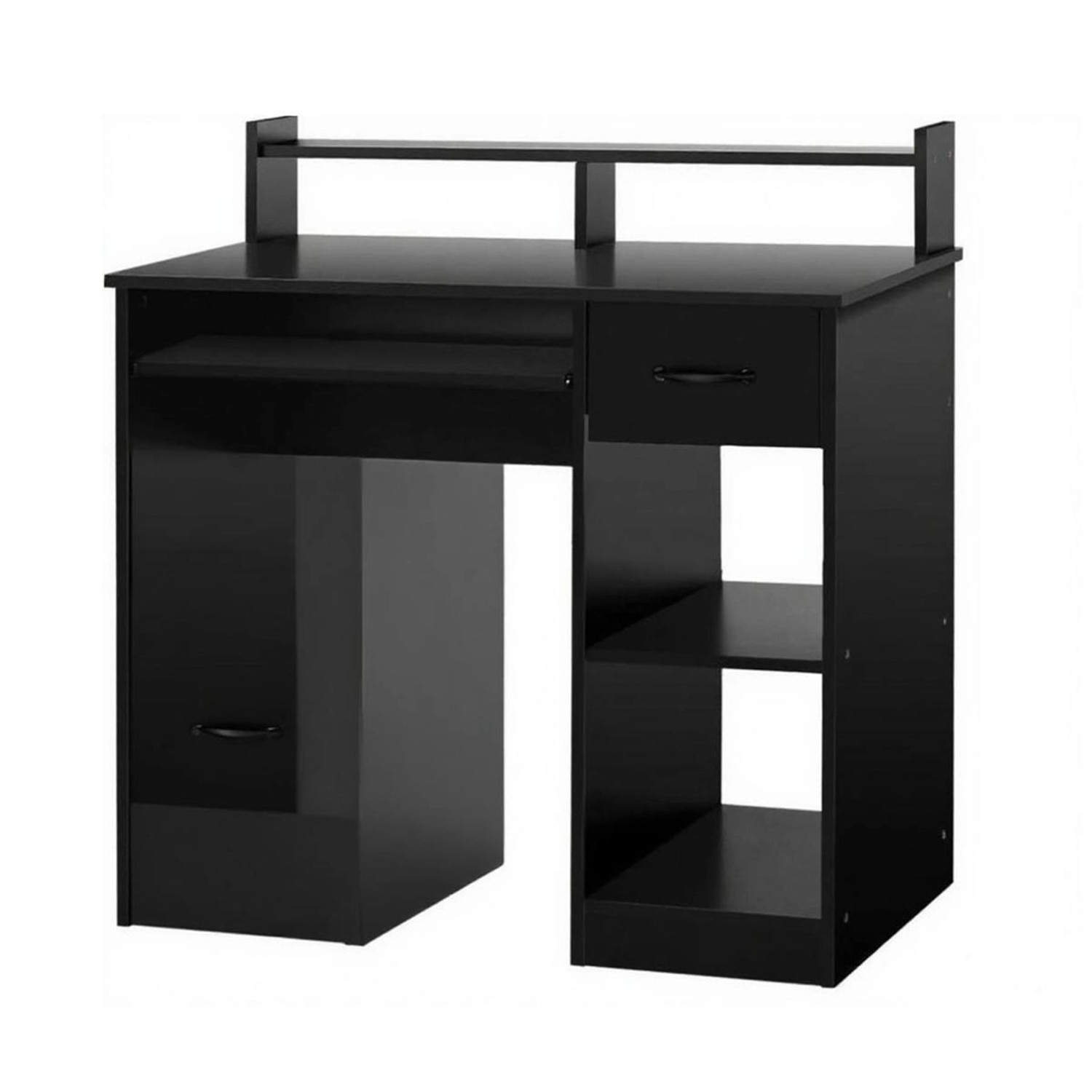 Costway Schreibtisch mit Schublade Tastaturauszug Schwarz günstig online kaufen