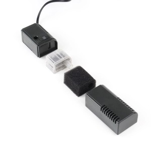 SunSun HJ-611B Innenfilter für Aquarien bis 60l, zerlegt in Einzelteile.