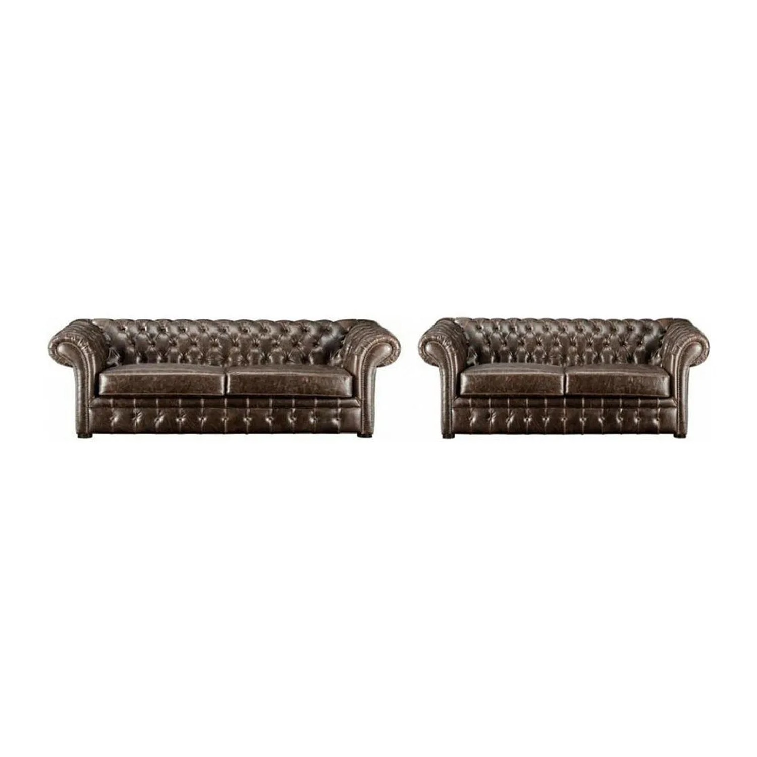 Vente-unique Couchgarnitur Clotaire Schokoladenbraun 173 cm  232 cm