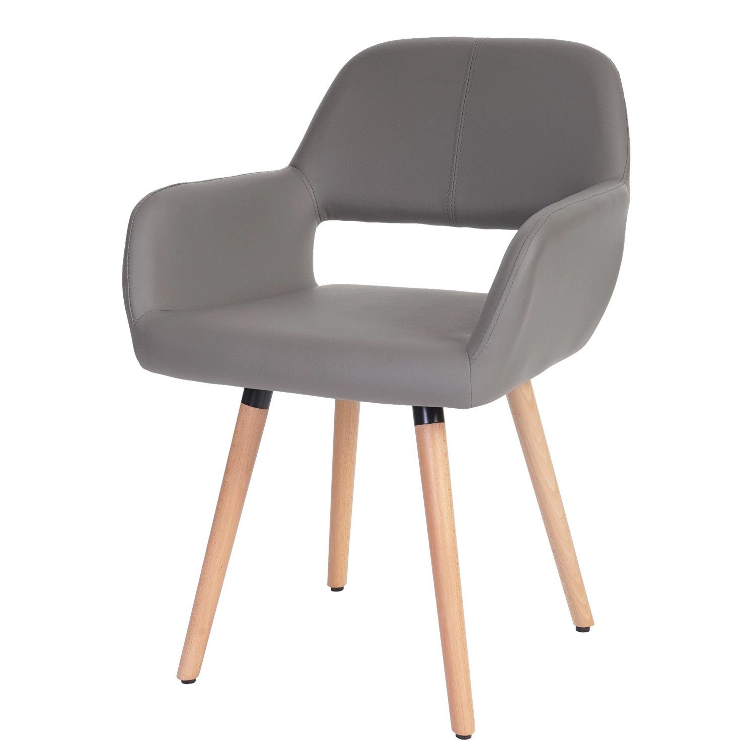 MCW Esszimmerstuhl A50 II Kunstleder Taupe-Grau Helle Beine günstig online kaufen