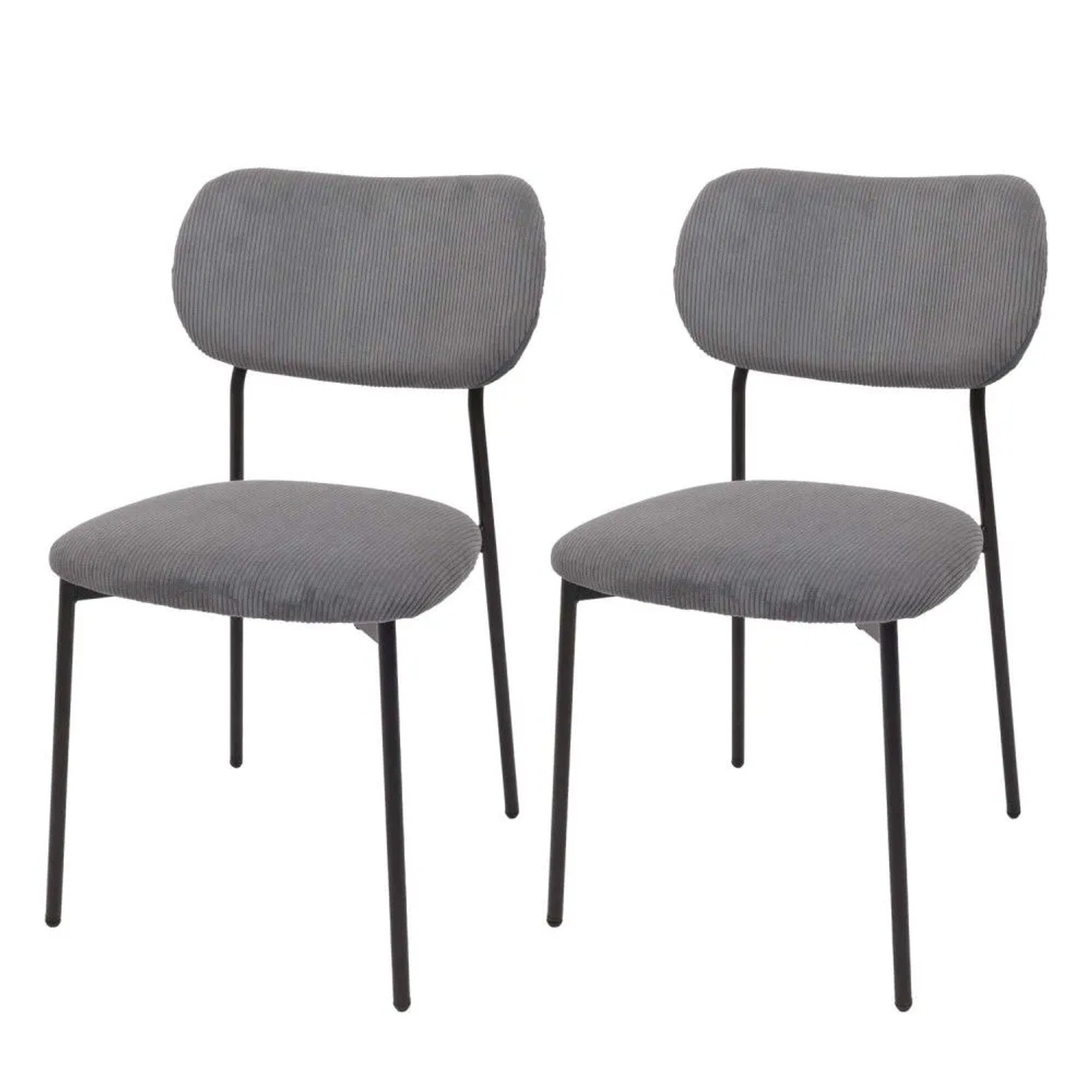 MCW Esszimmerstuhl O26 2er-Set Dunkelgrau