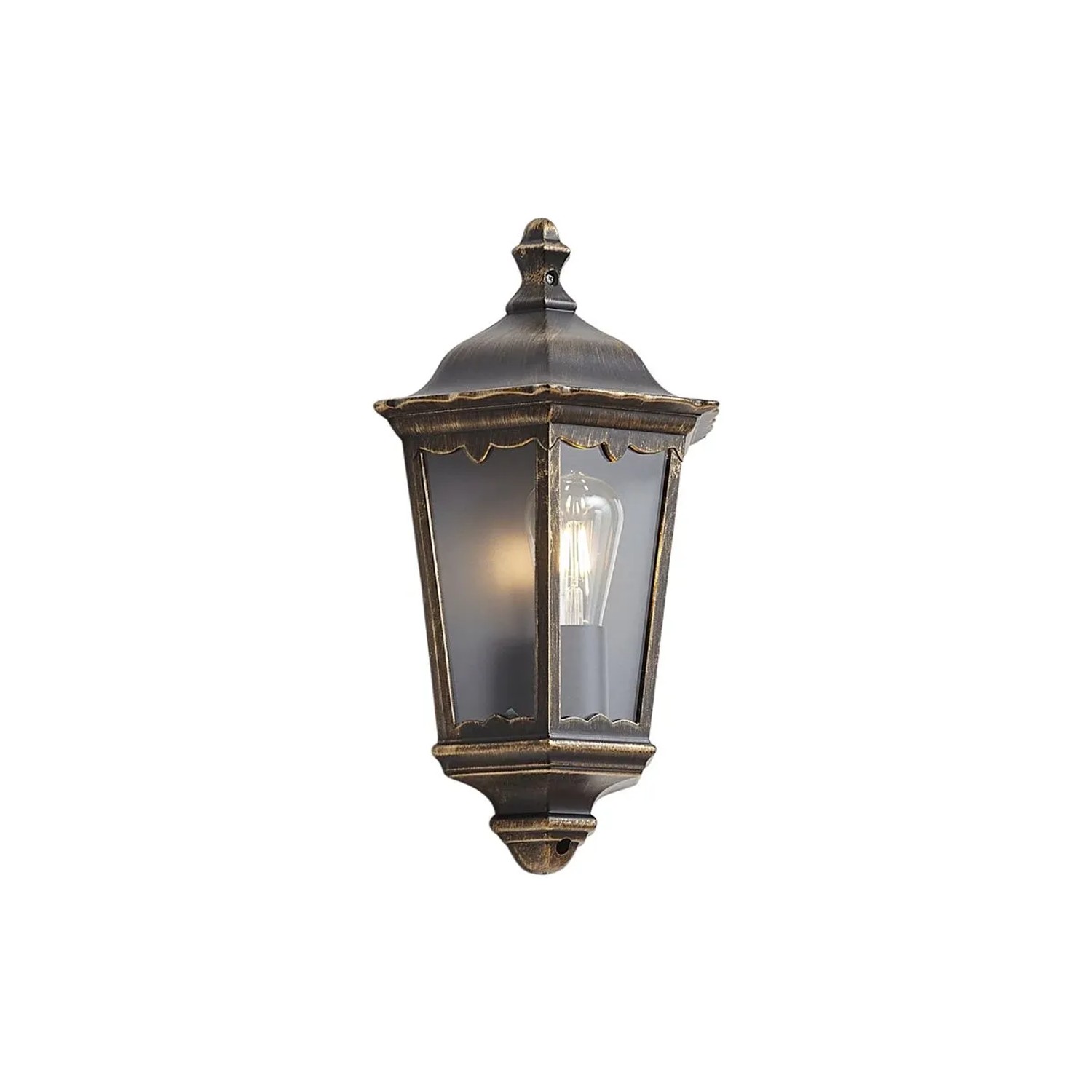QAZQA Klassische Außenwandleuchte Gold IP44 Havana Half