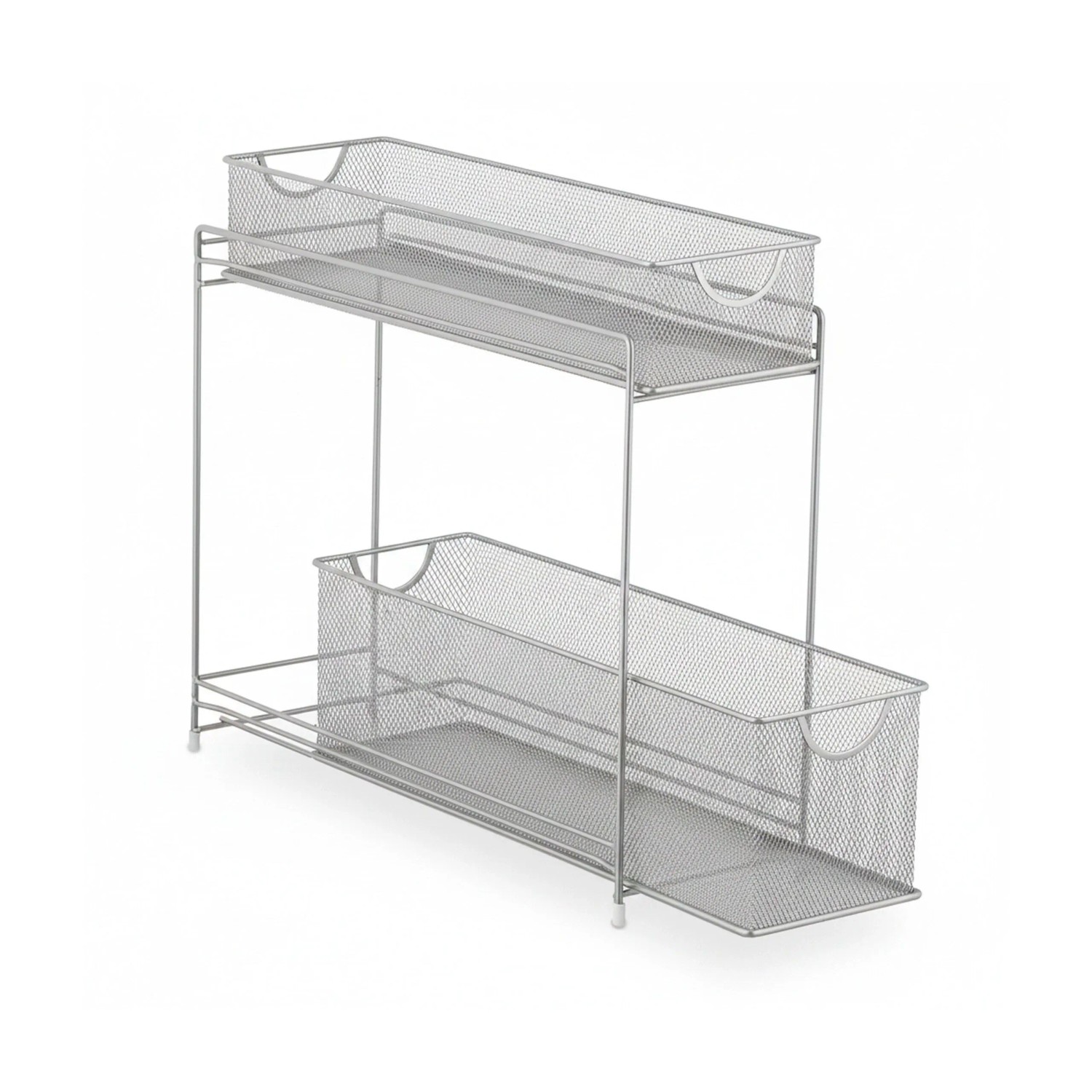 Relaxdays Küchenschrank Organizer Metall Silber Ausziehbar 40 cm x 15 cm x 46 cm 1,9 kg
