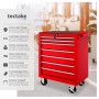 Tectake Werkzeugwagen  7 Kugelgelagerte Schubladen Mit Antirutschmatten Belastbarkeit 150 kg  69 x 33 x 79 cm Rot_2