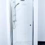 Sanoflex Schwenktür, 6 mm Sicherheitsglas, Chromprofil, 95x195 cm. Duschtür für barrierefreies Bad.