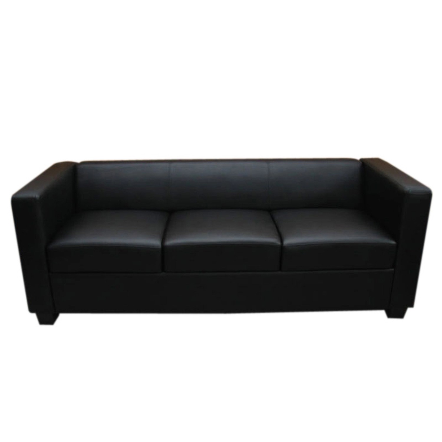 MCW 3er Sofa Lille Leder Schwarz günstig online kaufen