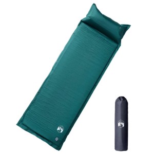 vidaXL Selbstaufblasende Isomatte mit Kissen Grün 4007136