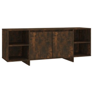 TV-Schrank in Räuchereiche Optik, 130 cm breit, mit Türen und Regalfächern für Wohnzimmer.