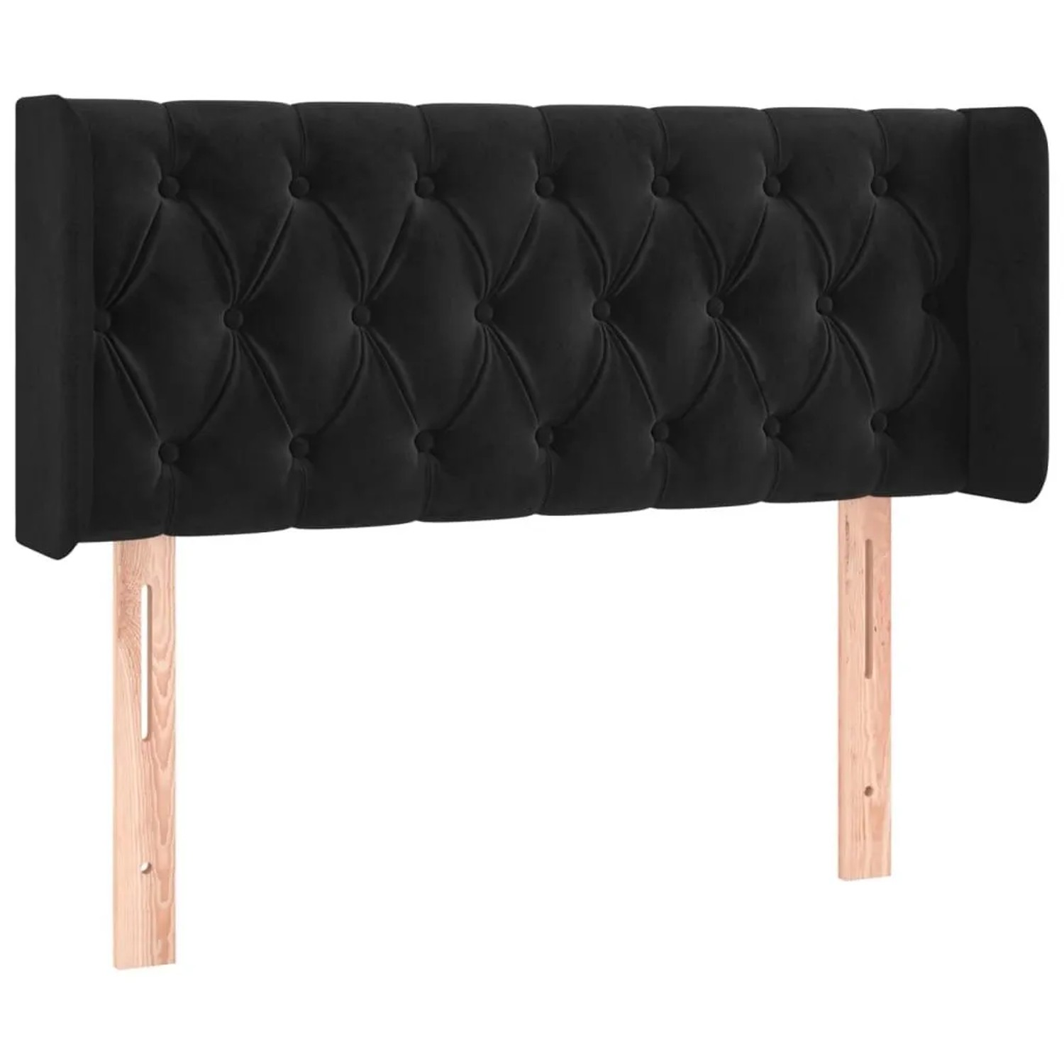 vidaXL Kopfteil mit Ohren Schwarz 93x16x78/88 cm Samt 3119142