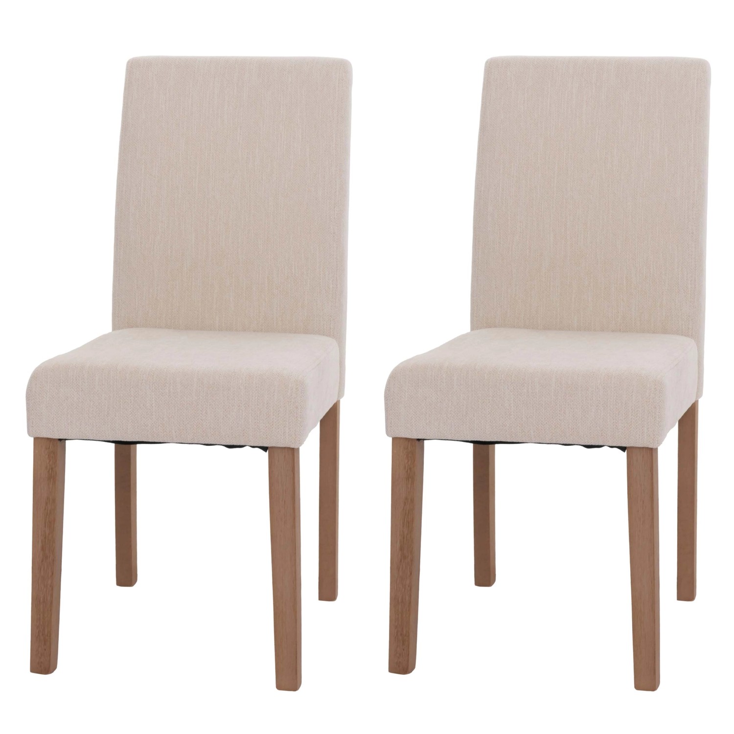 MCW Esszimmerstuhl Littau Chenille 2er-Set Creme Naturfarbene Beine günstig online kaufen