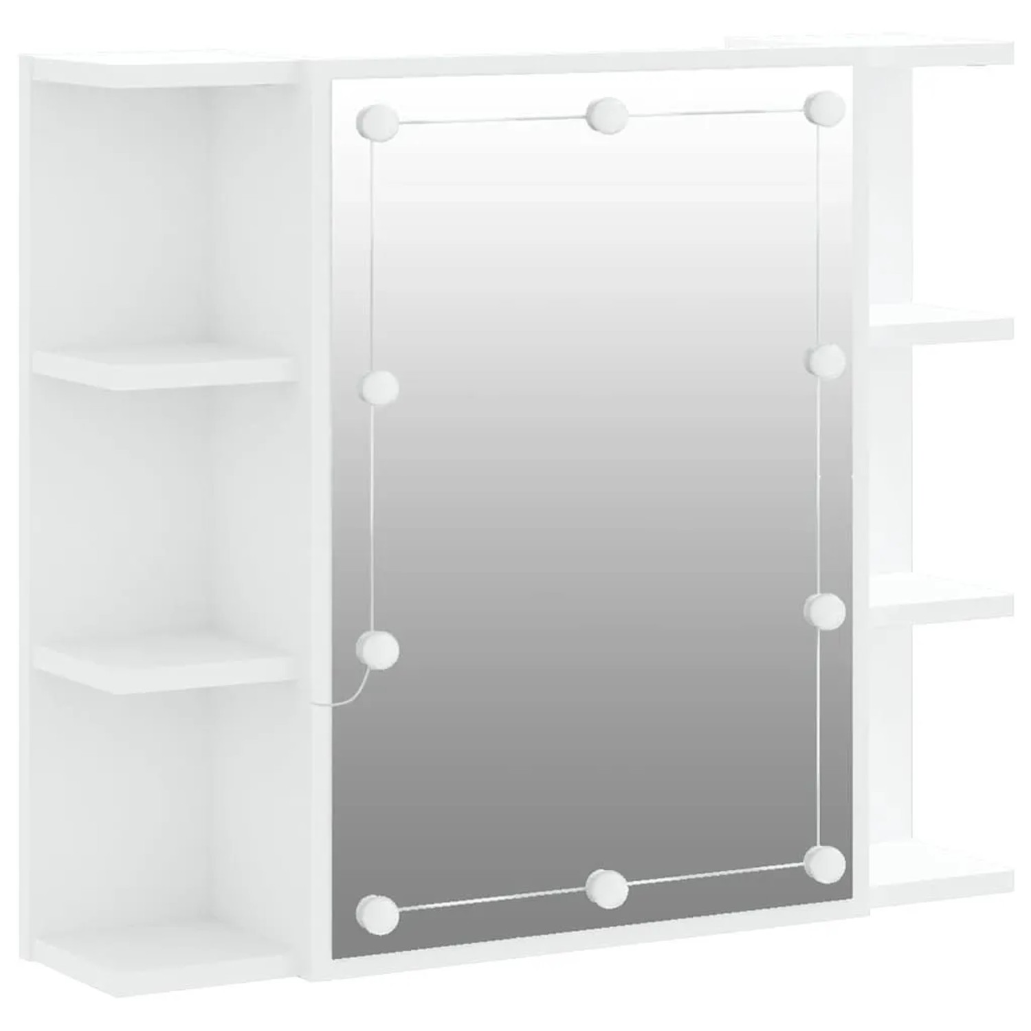 vidaXL Spiegelschrank mit LED Weiß 70x16,5x60 cm 808873