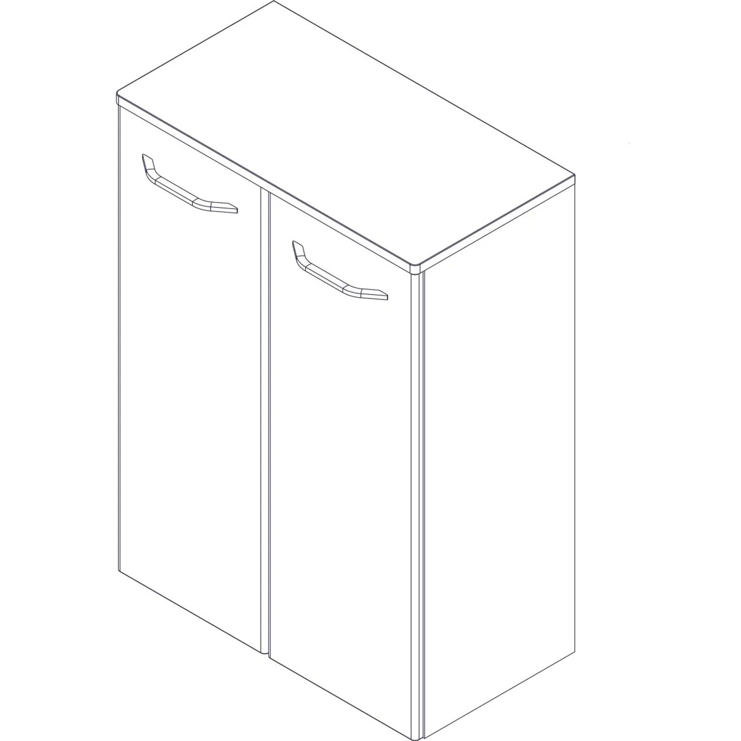 Fackelmann Bad-Hängeschrank Milano Asteiche, 61 cm breit. Badezimmerschrank mit zwei Türen und Griffen.