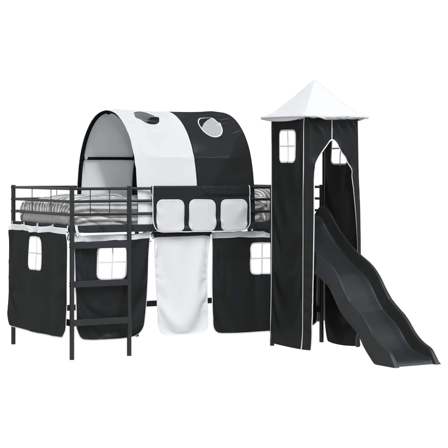 vidaXL Kinderloftbett Schwarz 99,5 x 200 cm Metall 42020876