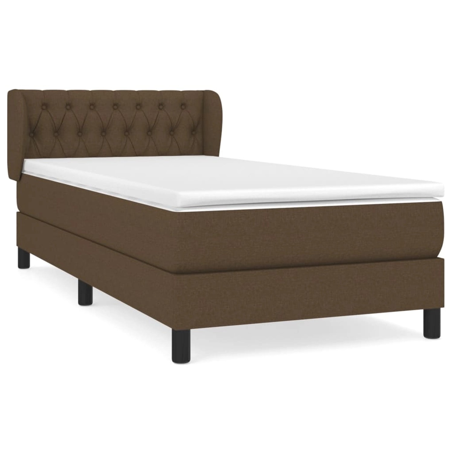 vidaXL Boxspringbett mit Matratze Dunkelbraun 90x190 cm Stoff1390030 günstig online kaufen