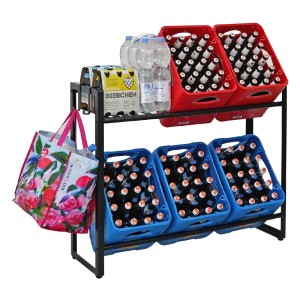 PROREGAL Getränkekistenregal KÖNIGSSEE PLUS mit 6 Kisten, 2 Haken und Auflageträgern.