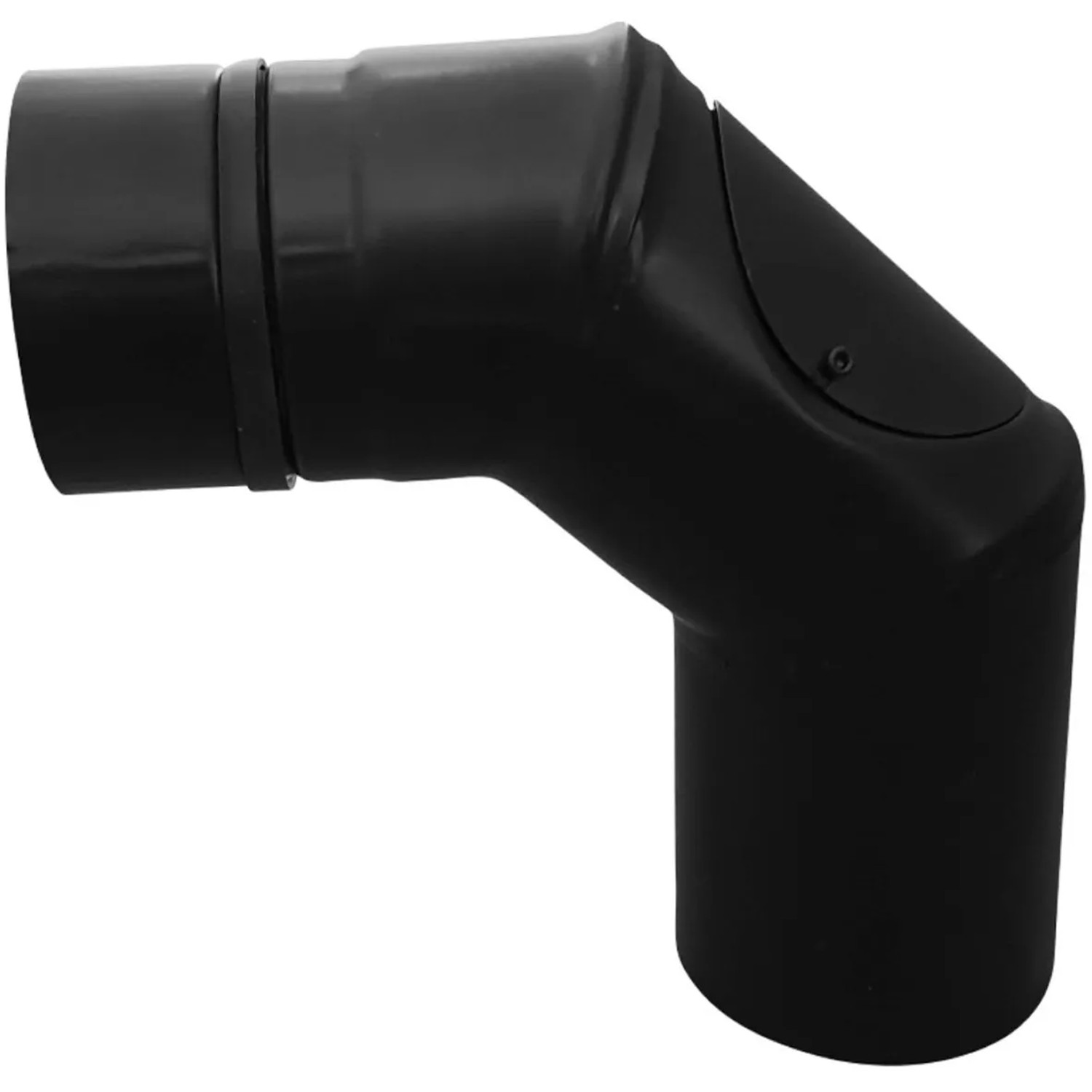 FIREFIX Pelletofenrohr-Bogen 90° – 80 Mm Durchmesser, Mit Reinigungsöffnung, Schwarz
