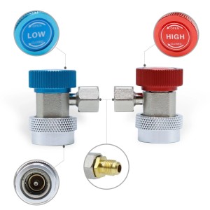 CCLIFE Klimaanlagen Adapter Set, 2-teilig, R12/R134A, mit Manometer und 1/4 Zoll Anschluss.