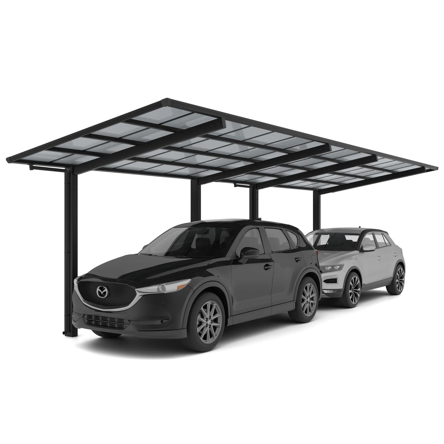 Ximax Alu Doppelcarport Linea Tandem Typ 60 Schwarz 273 x 983 cm Sonderfert günstig online kaufen