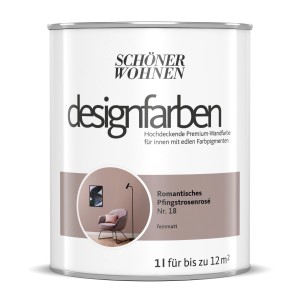 Schöner Wohnen Designfarbe Romantisches Pfingstrosen, 1L Dose, Bunte Wandfarbe.