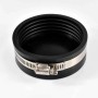 Schwarze flexible Klasebo Rohr Endkappe 110mm mit Metall-Schlauchschelle für dichte Rohrverbindungen.