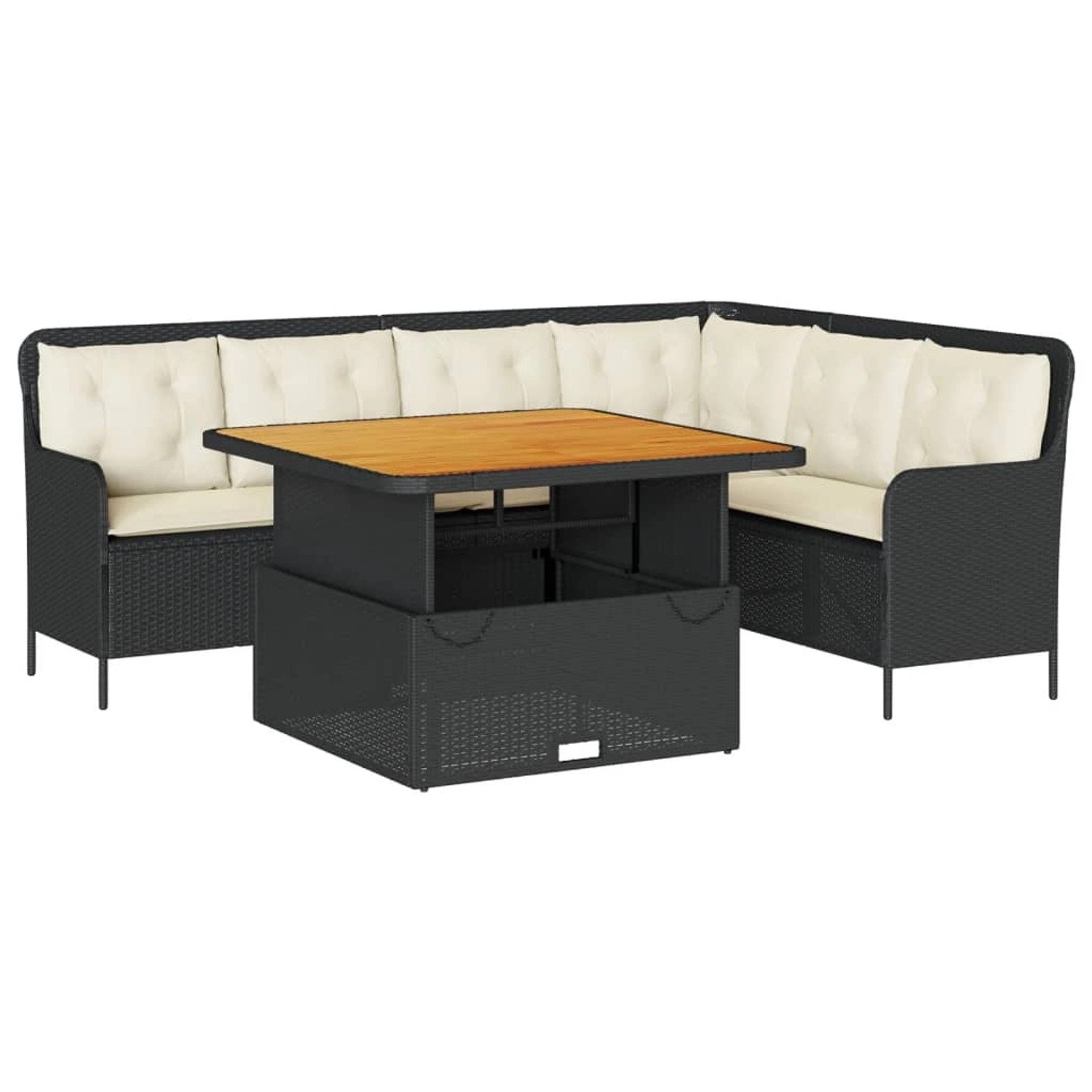 vidaXL 2-Tlg Garten-Sofagarnitur mit Auflagen Schwarz Poly Rattan 3262083 günstig online kaufen