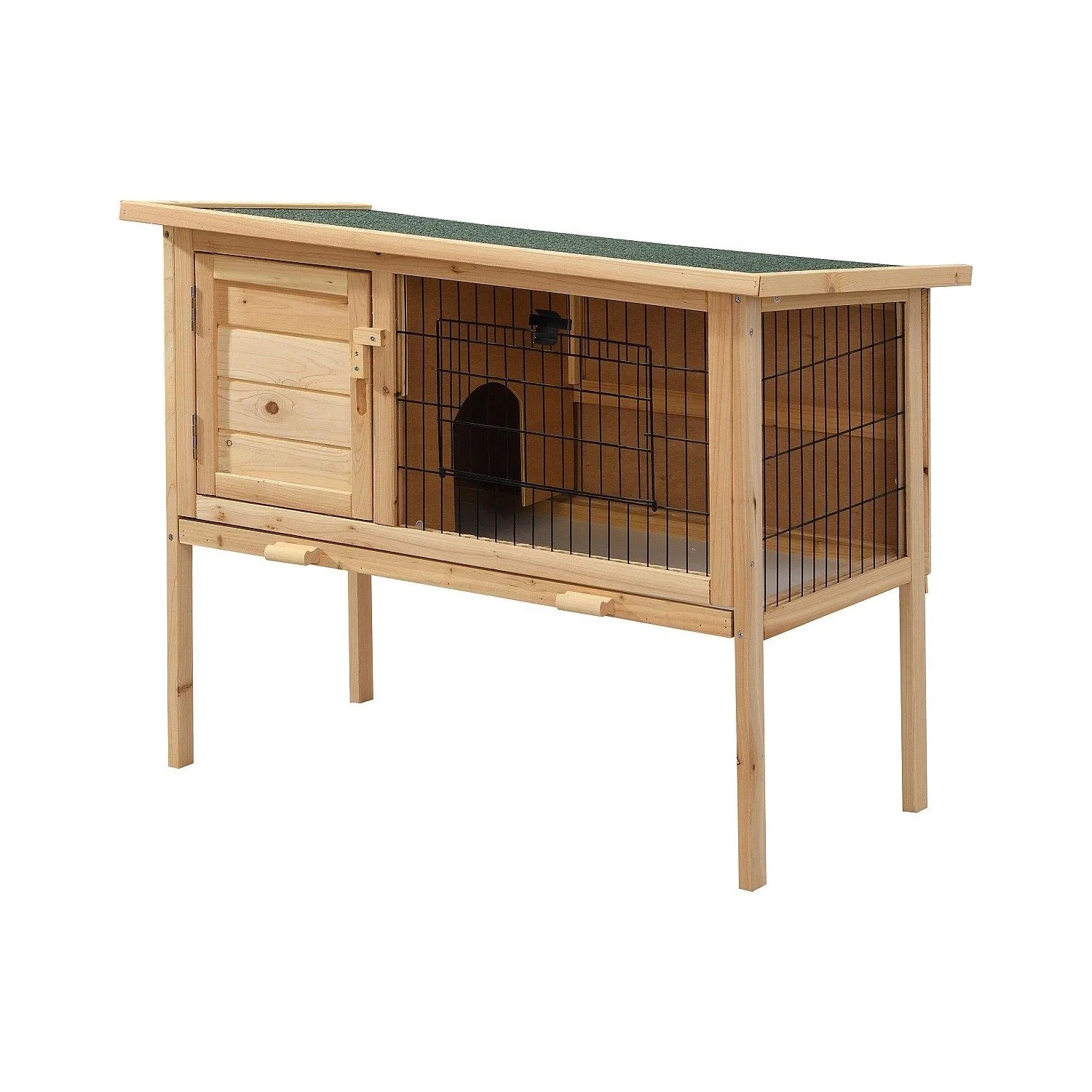 Vente-unique Kaninchenstall Lapius Naturfarben Hell 91 cm