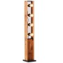 Schwarze Brilliant Calandra Design-Stehlampe, 125cm hoch, mit Holz-Elementen und vier Leuchten.