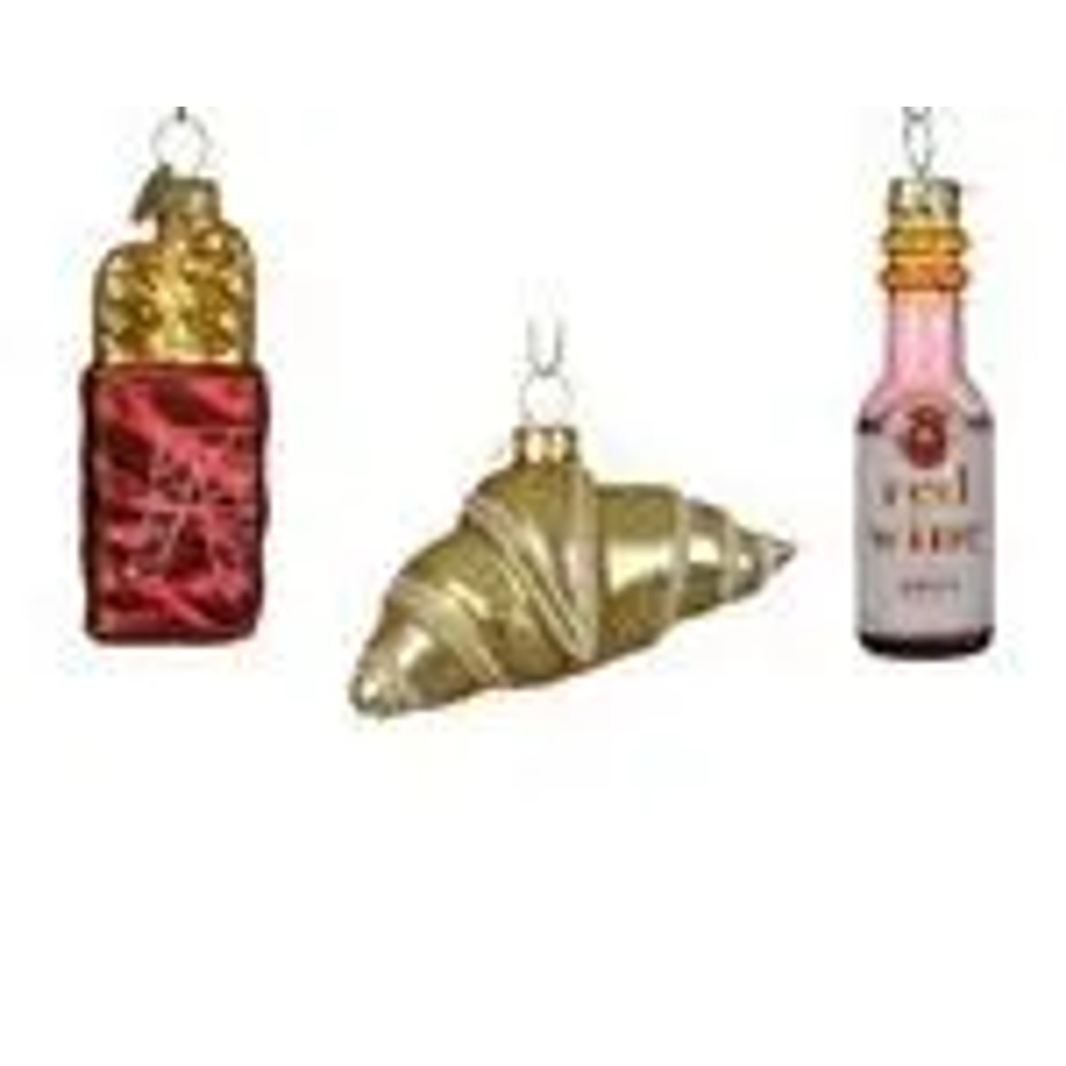 Kaemingk Christbaumschmuck Franzoesische Delikatessen Glas 6 cm Rot