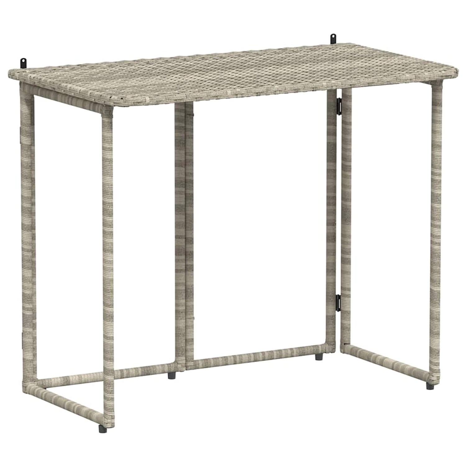 vidaXL Gartentisch Klappbar Hellgrau 90x51x75 cm Poly Rattan 4108258 günstig online kaufen