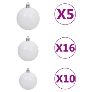 Weiße Weihnachtskugeln, 40 Stück, für künstlichen Weihnachtsbaum.