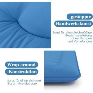 Costway Japanische Futon Matratze 140 x 200 cm Waschbar Blau