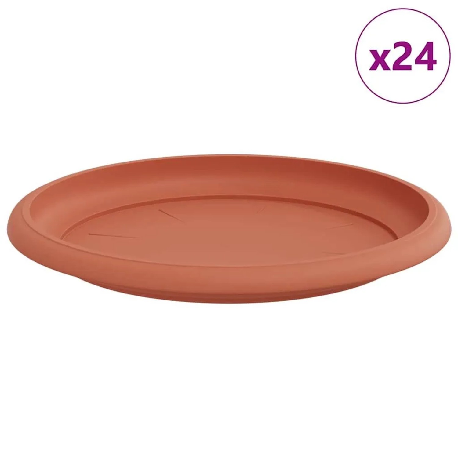 vidaXL Runde Blumenplatte 24 Stk Ziegelrot Ø 14 x 2 cm Kunststoff 42020316