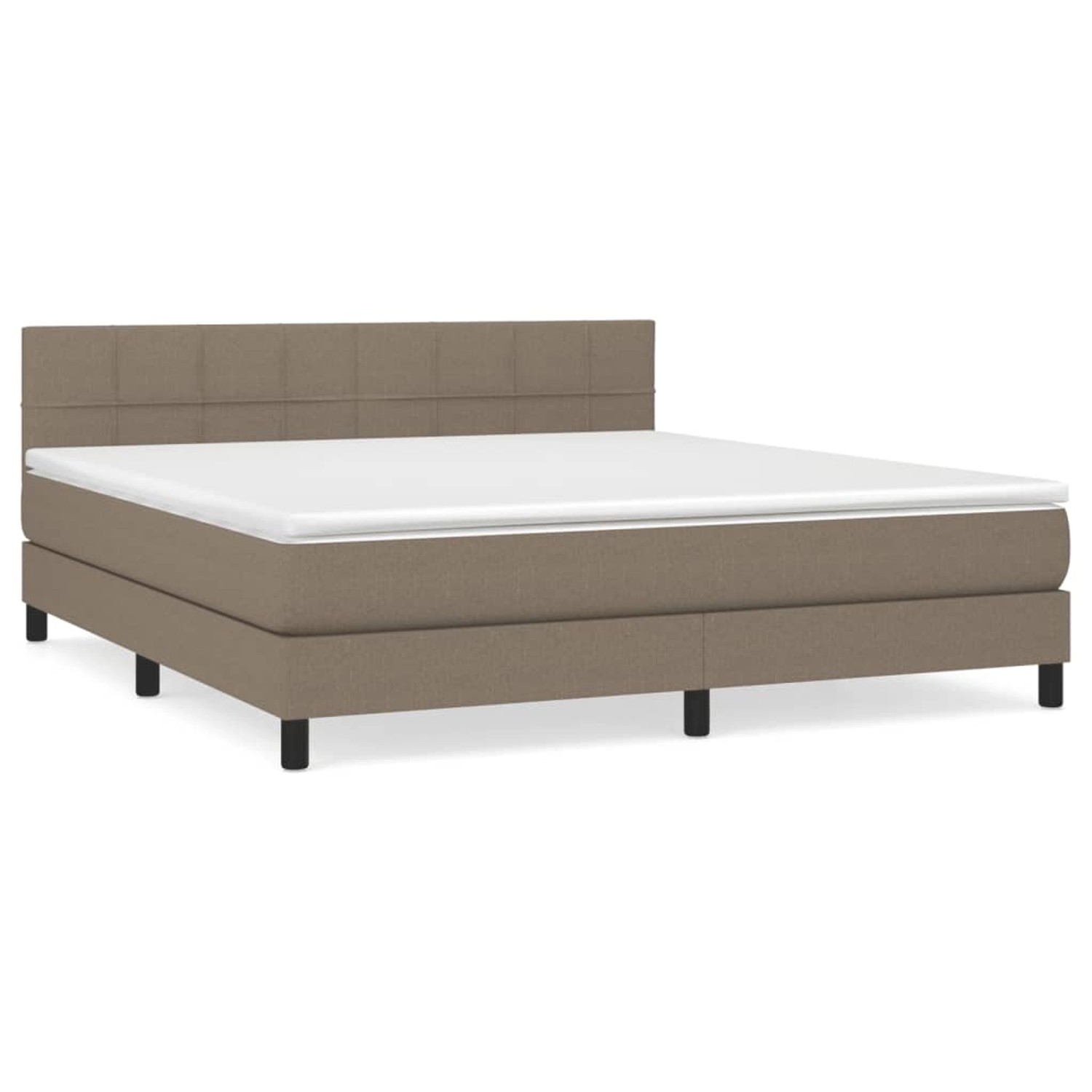 vidaXL Boxspringbett mit Matratze Taupe 180x200 cm Stoff 3140077 günstig online kaufen