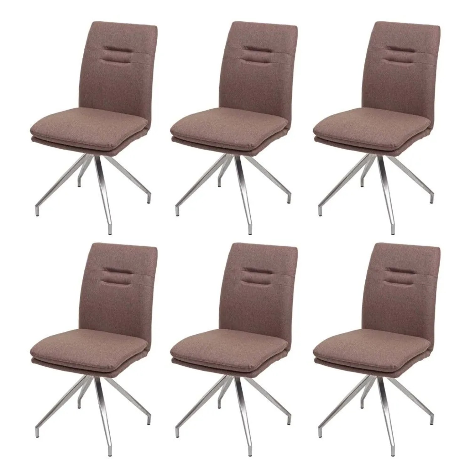 MCW Esszimmerstuhl H70 6er-Set Lehnstuhl Braun