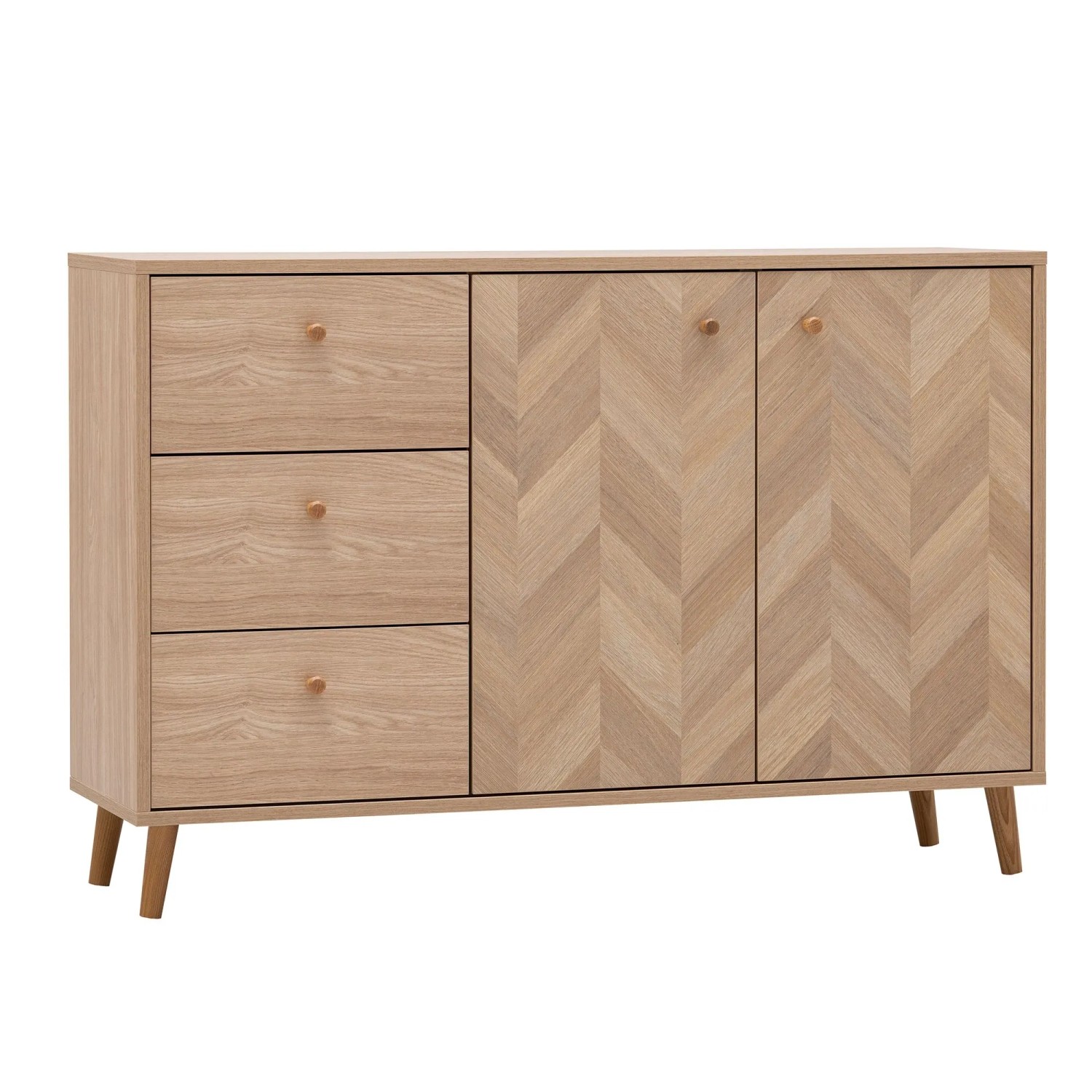 Schildmeyer Sideboard Visby 73,9 cm x 109 cm x 33 cm Eiche Fischgräte