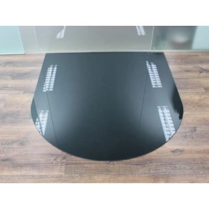 ECOfoxx Funkenschutzplatte Glasbodenplatte Rundbogen 100x120cm Schwarz