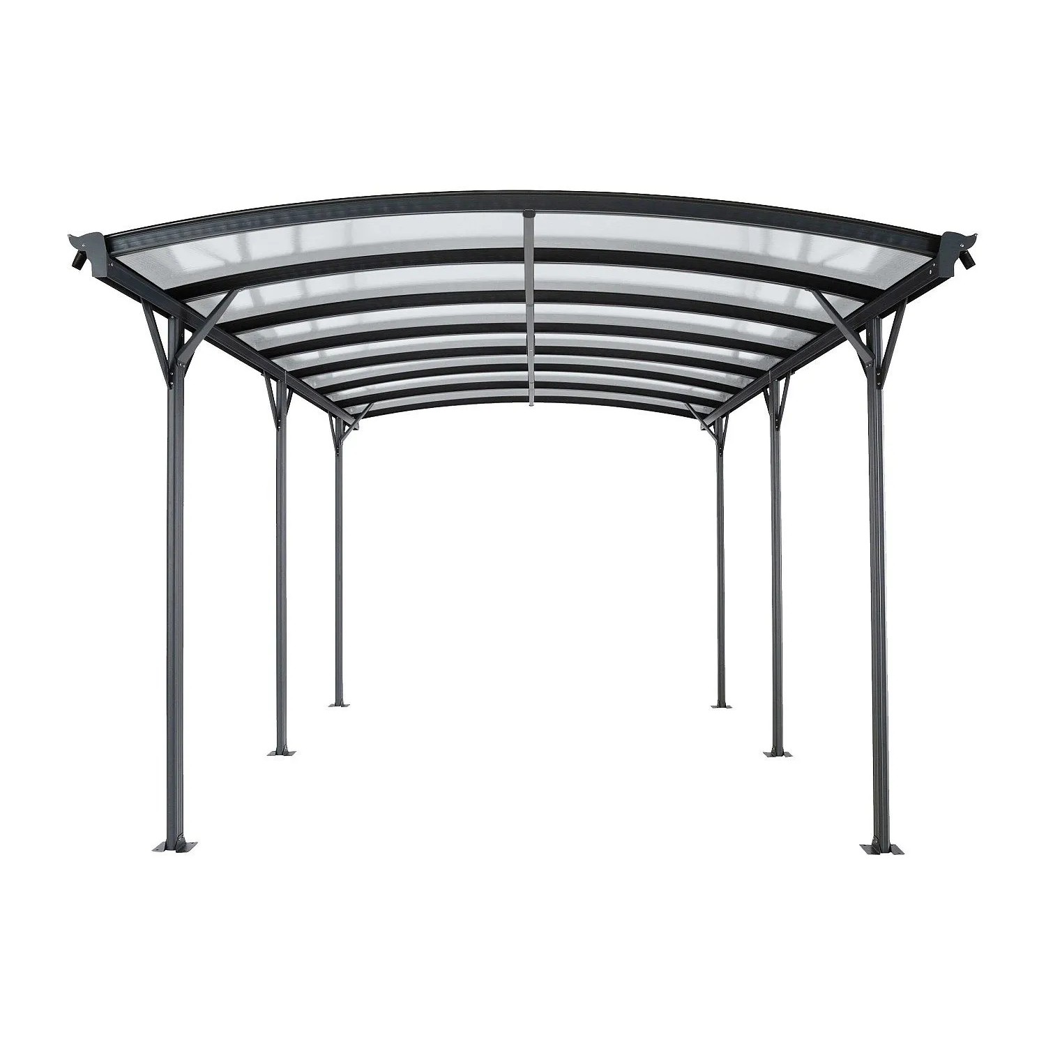 Vente-unique Freistehendes Carport Baresa Anthrazitgrau 370 cm