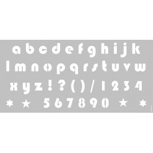 Marabu Schablone mit Alphabeten, Zahlen und Sonderzeichen, 31,5x66cm, ideal zum Gestalten von Wänden.