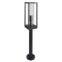 Schwarze LED`s light Pollerleuchte mit Glaszylinder, 1-flammig für den Außenbereich.