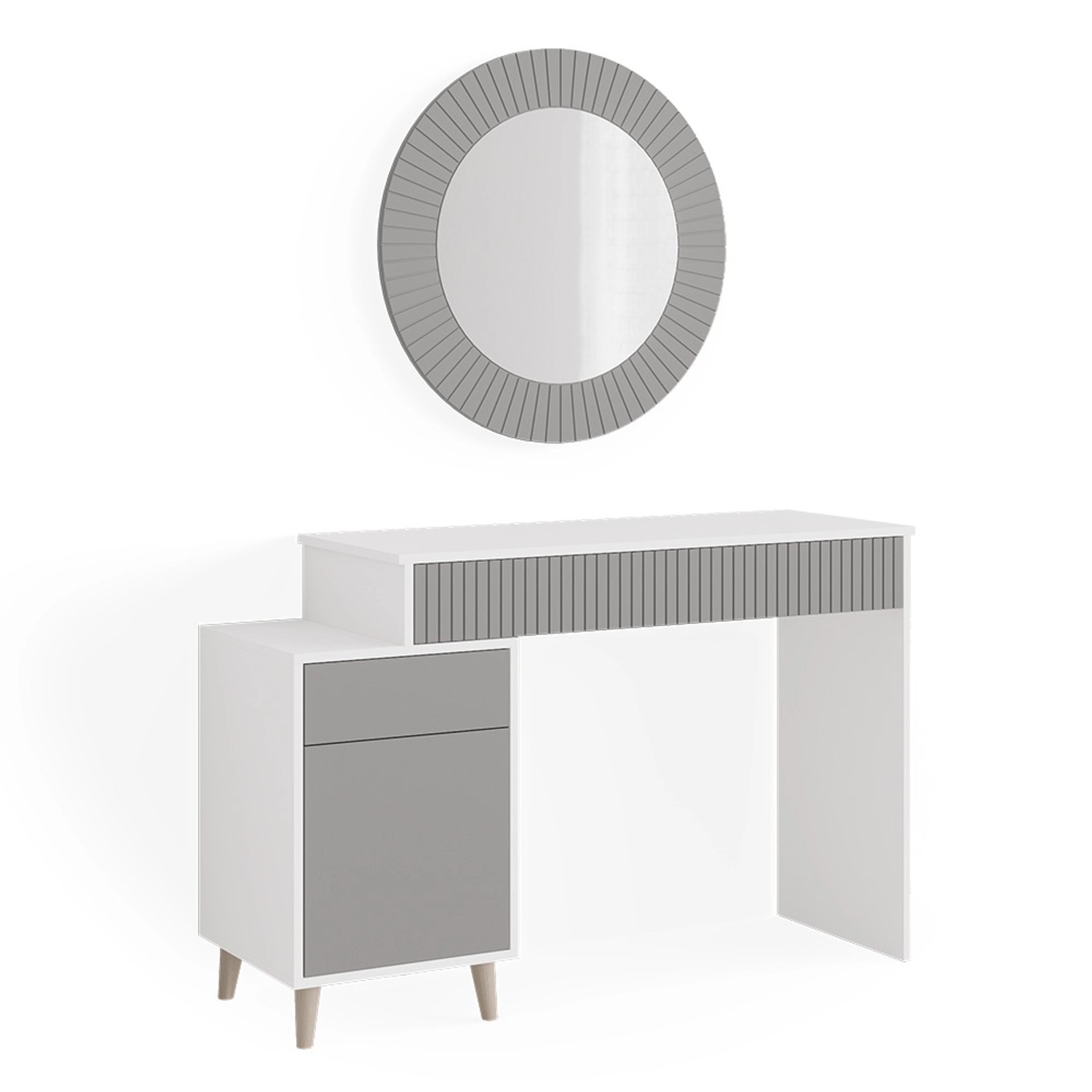 Vicco Schminktisch Arles Grau/Weiß 120 cm günstig online kaufen