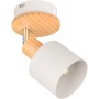 Trio Strahler Shanti in Warm-Grey mit Holz, einflammiger Deckenspot für Wohnraum.