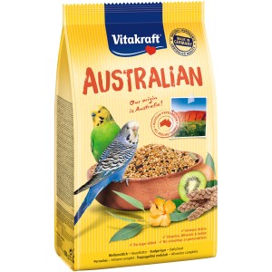 Vitakraft Australian Wellensittichfutter 800g: Mischung mit Kiwi, Eukalyptus und Hibiskus.