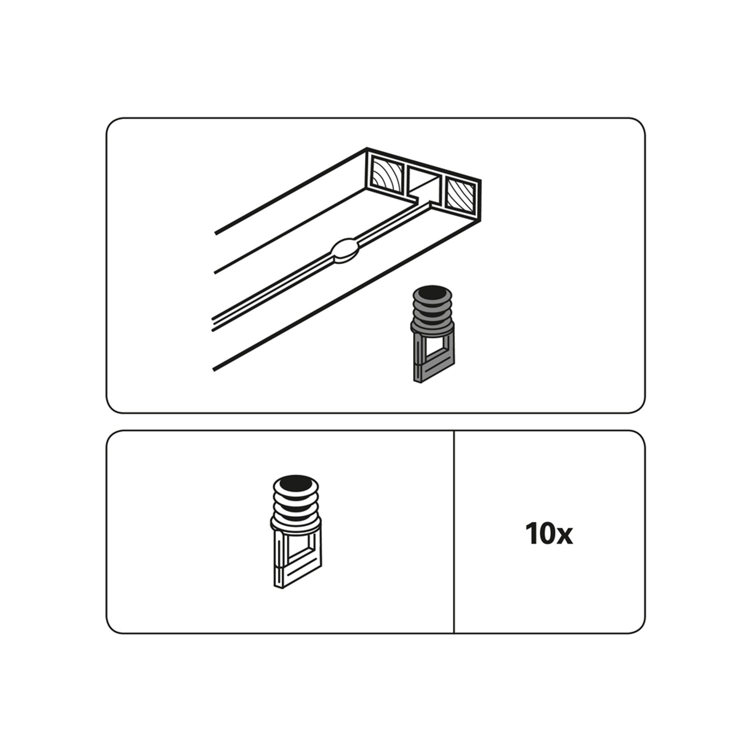 Gardinia Endfeststeller, 10er-Pack, weiß, für Gardinenschienen. Zubehör zur Fixierung von Vorhängen.
